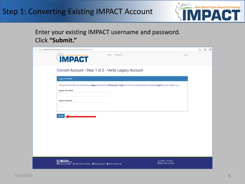 step 1 converting existing impact account 1