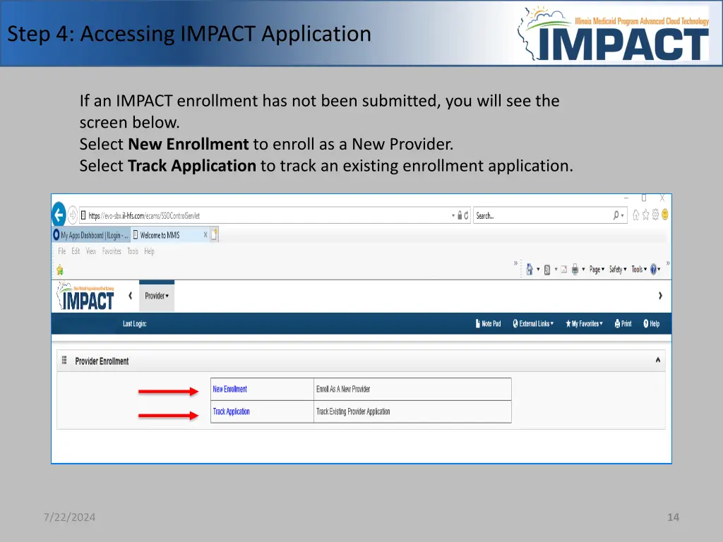 step 4 accessing impact application 1