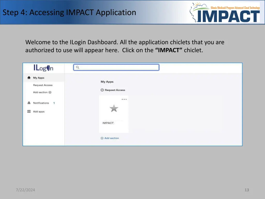 step 4 accessing impact application