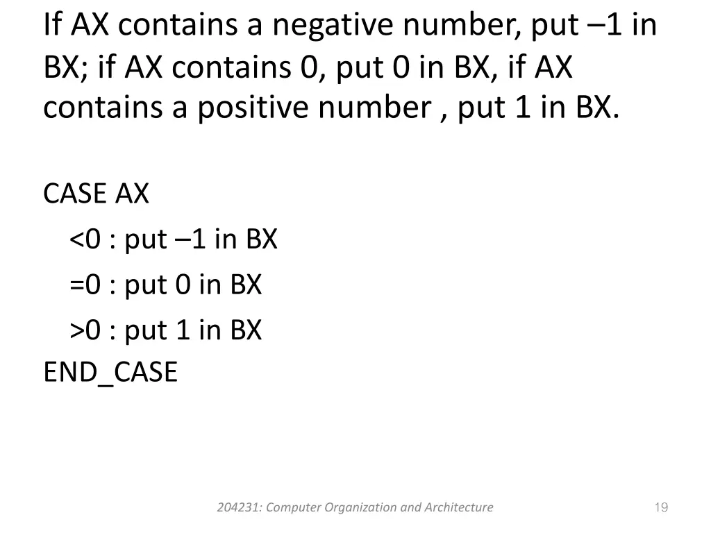 if ax contains a negative number