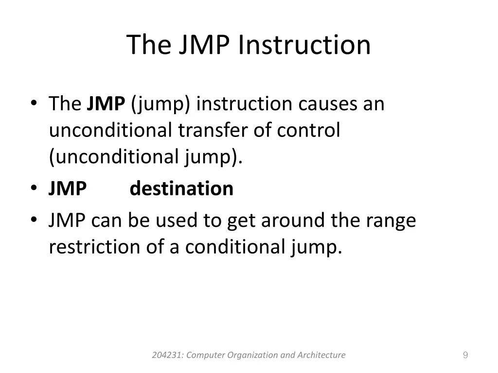 the jmp instruction