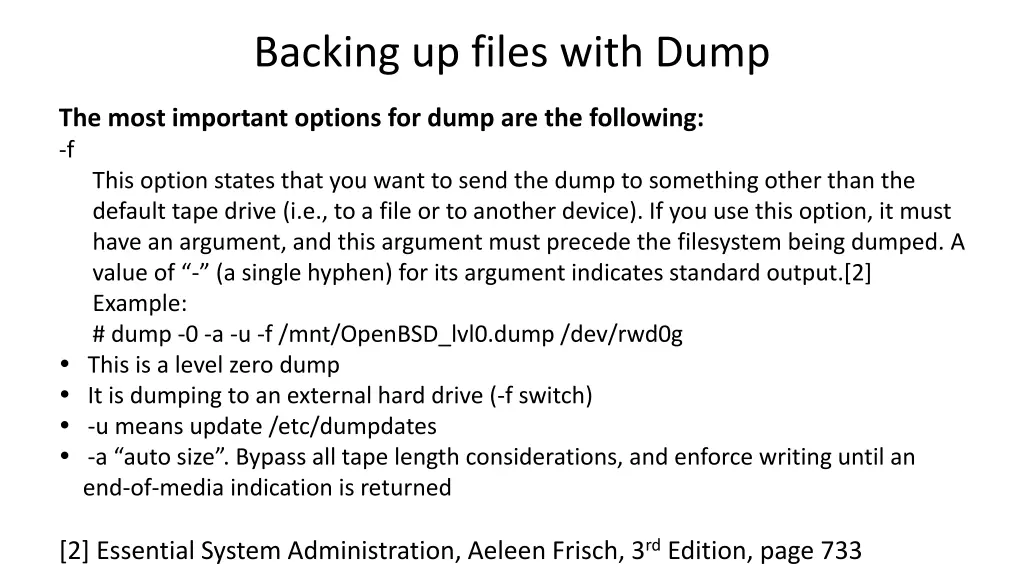 backing up files with dump 2