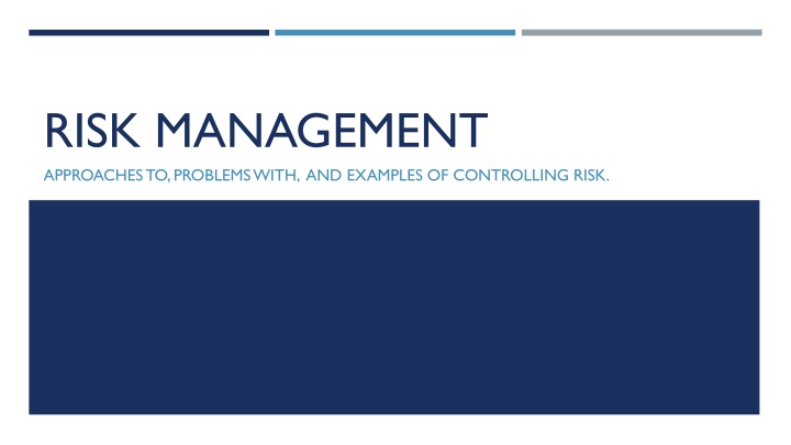 risk management approaches to problems with