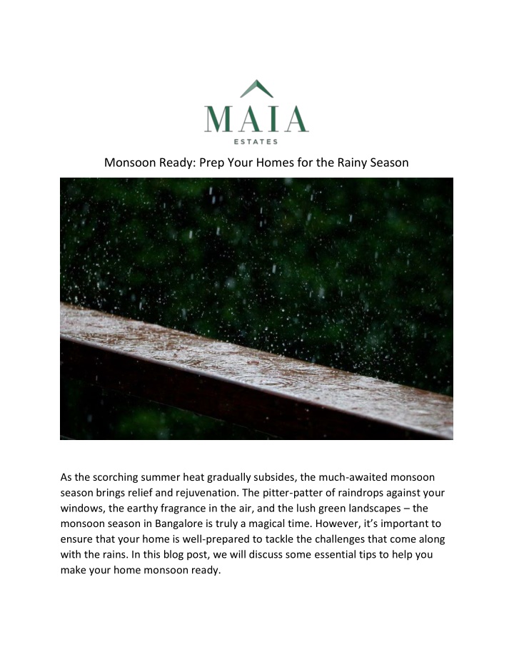 monsoon ready prep your homes for the rainy season