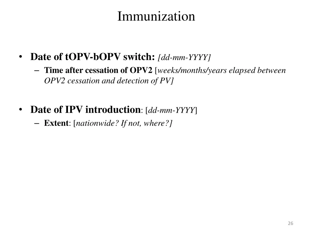 immunization