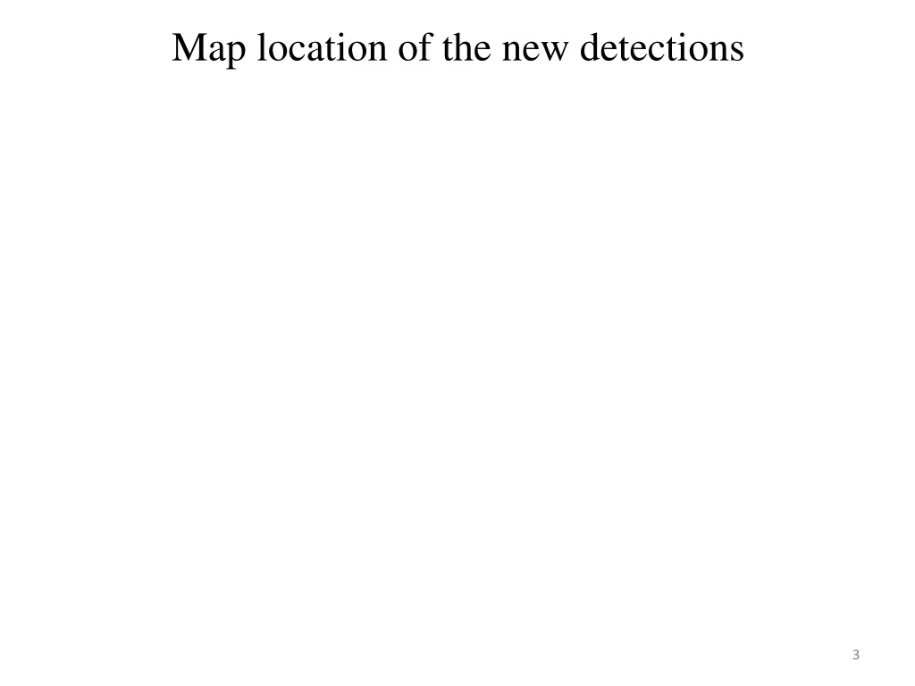 map location of the new detections