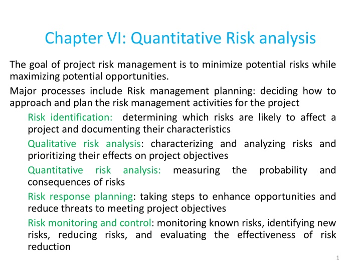 chapter vi quantitative risk analysis