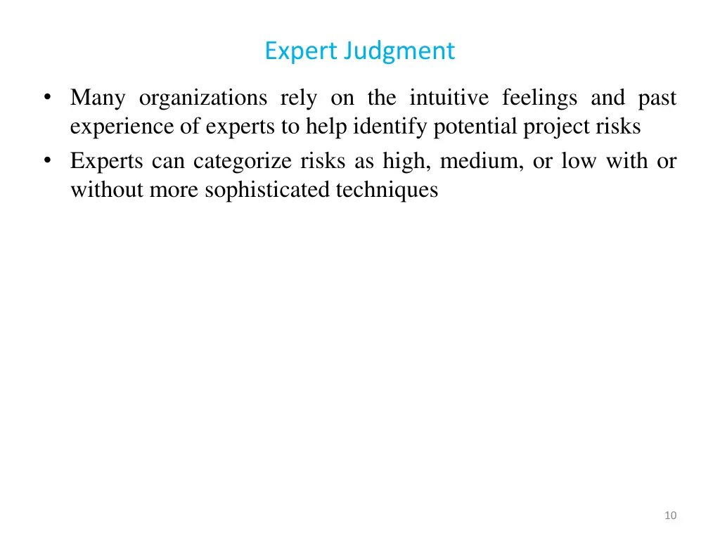 expert judgment