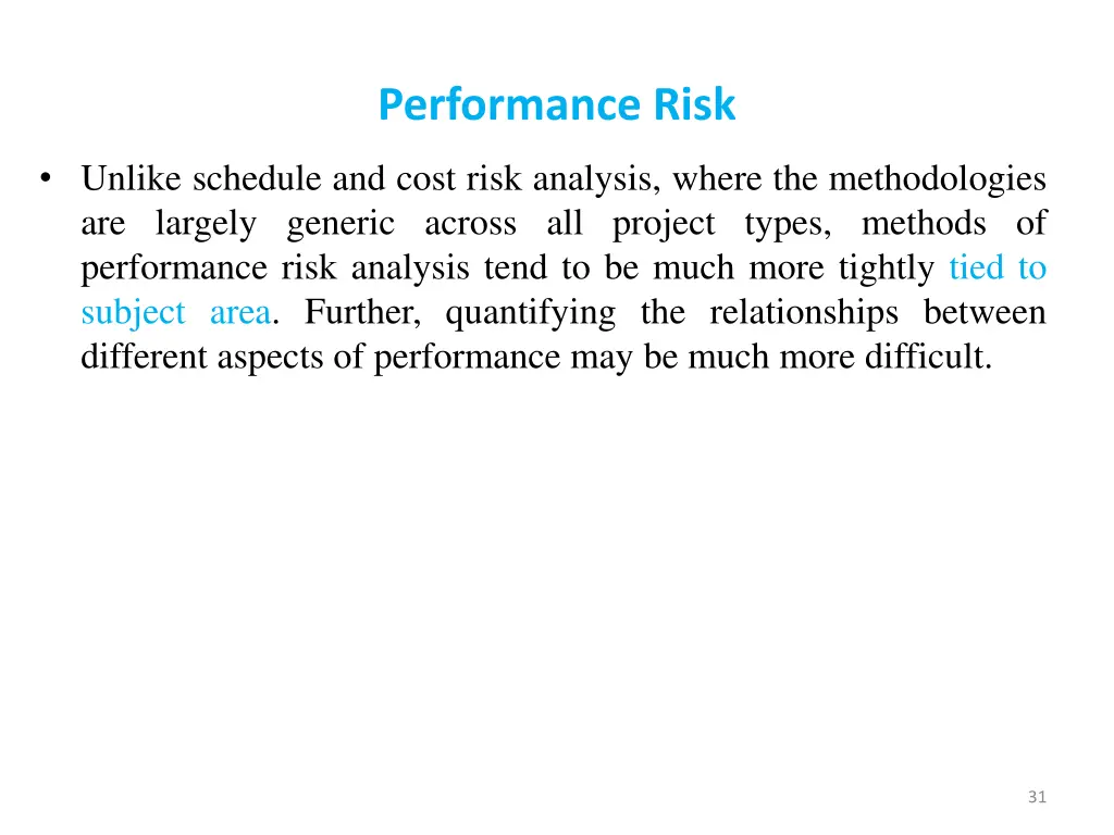 performance risk