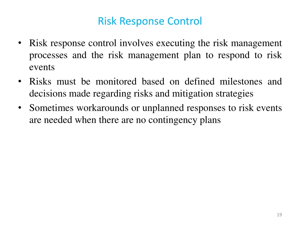 risk response control