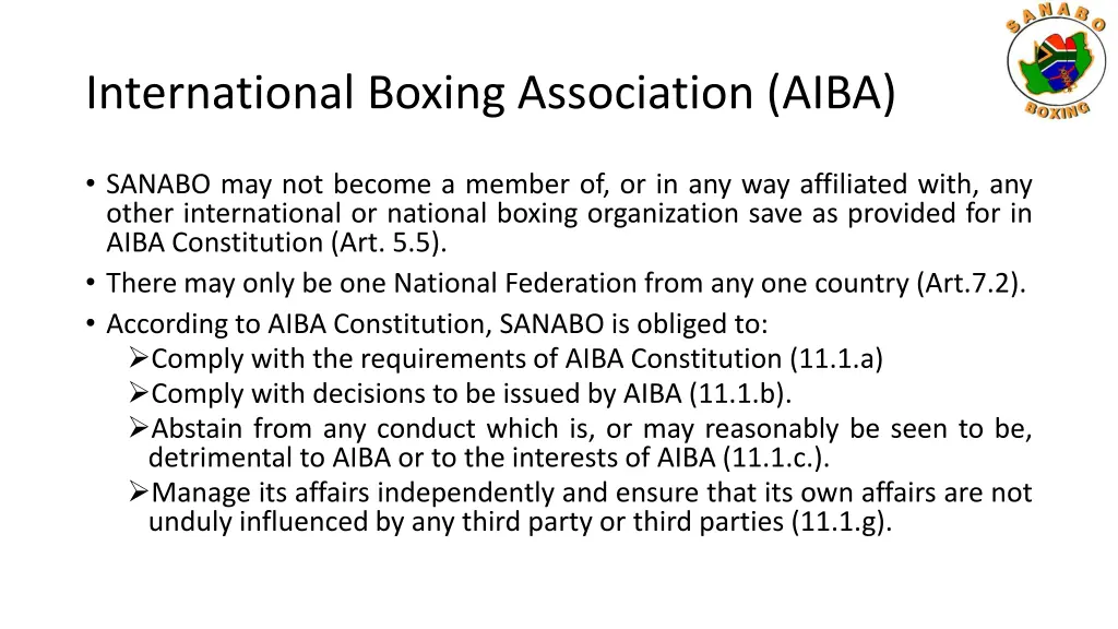 international boxing association aiba