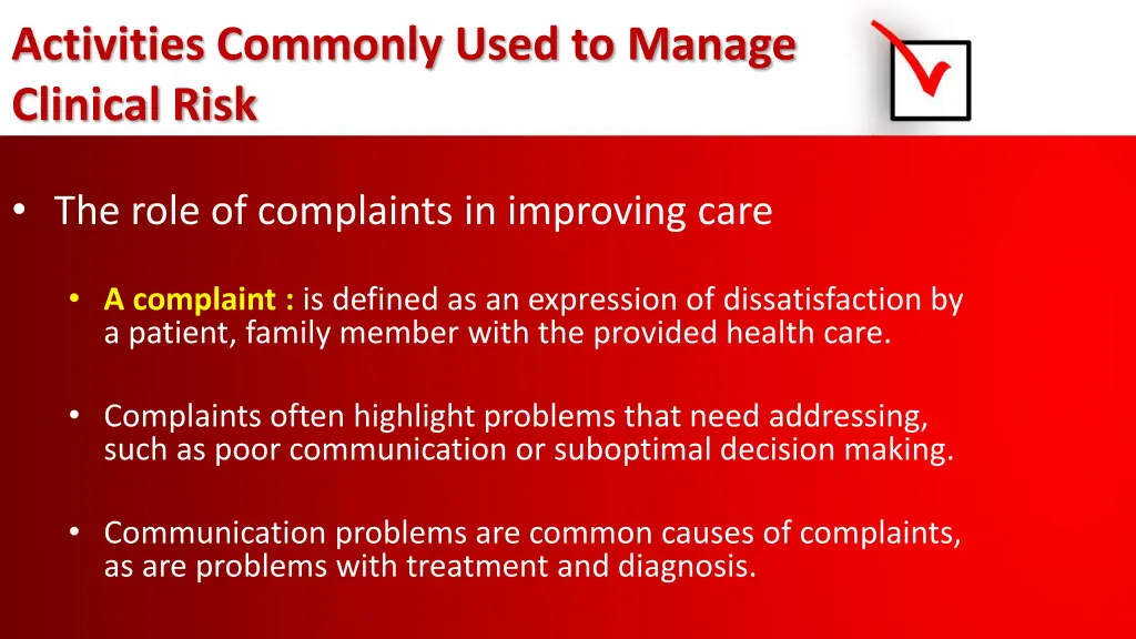 activities commonly used to manage clinical risk 3