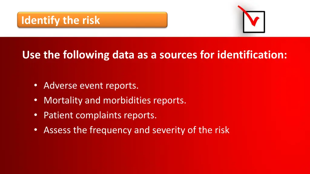 identify the risk