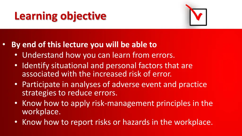 learning objective