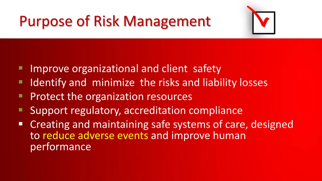 purpose of risk management