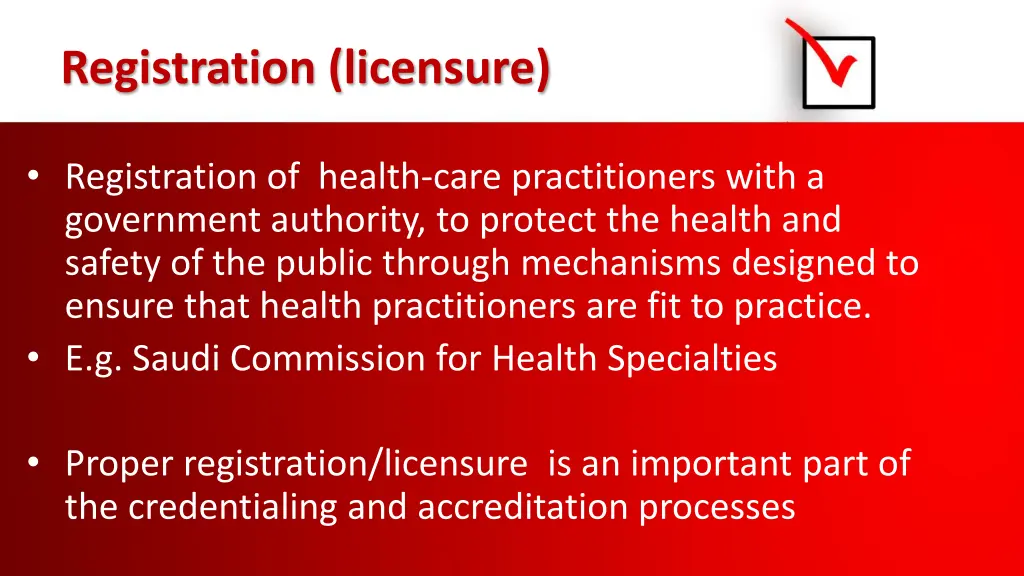 registration licensure