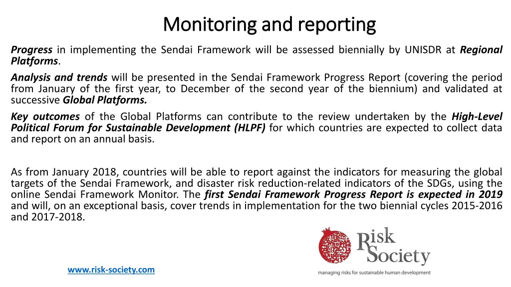 monitoring and reporting monitoring and reporting