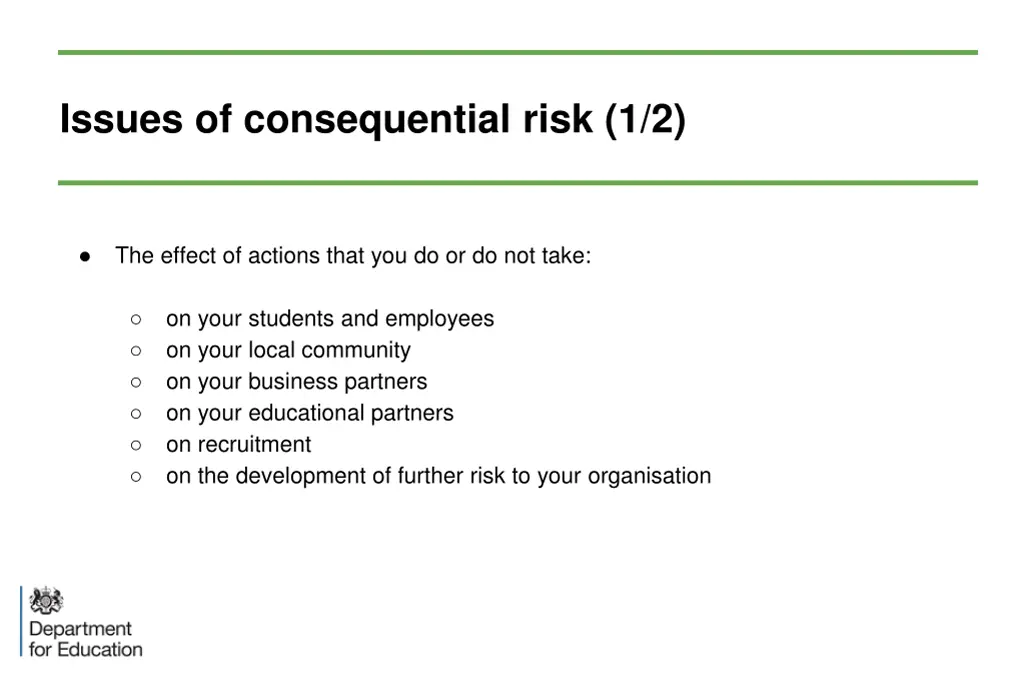 issues of consequential risk 1 2