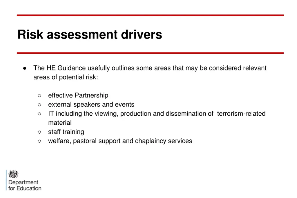 risk assessment drivers