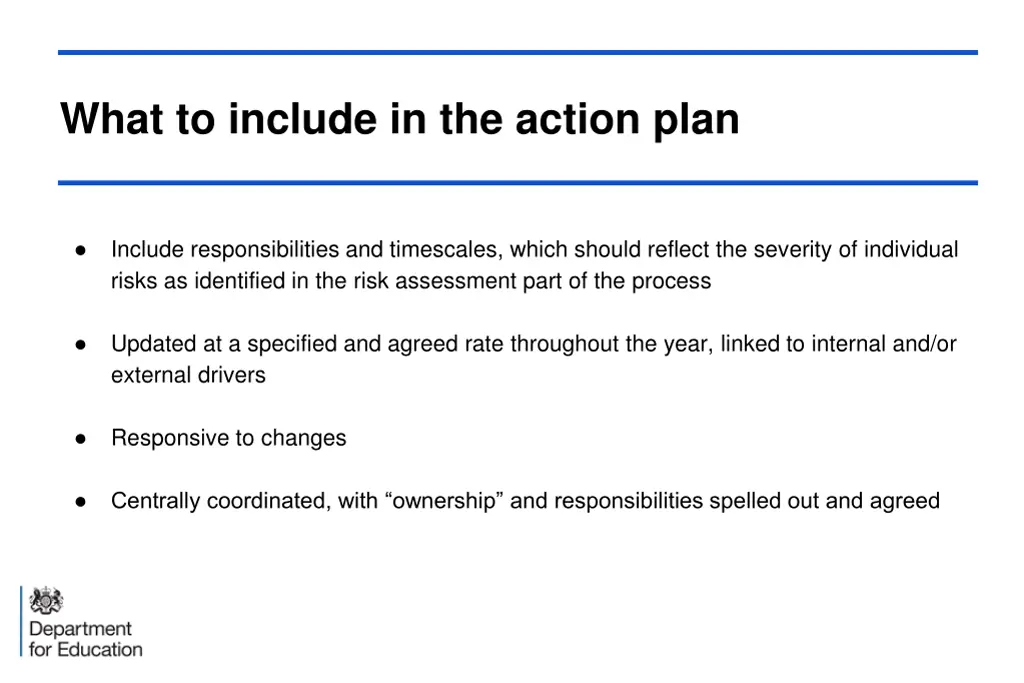 what to include in the action plan