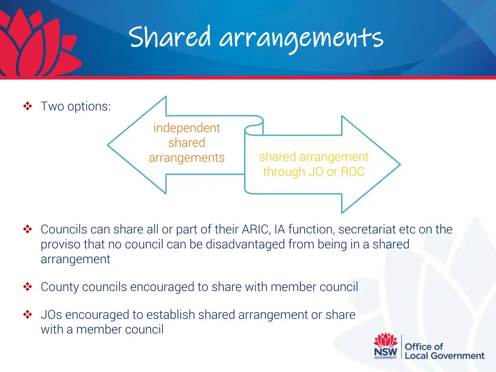 shared arrangements shared arrangements