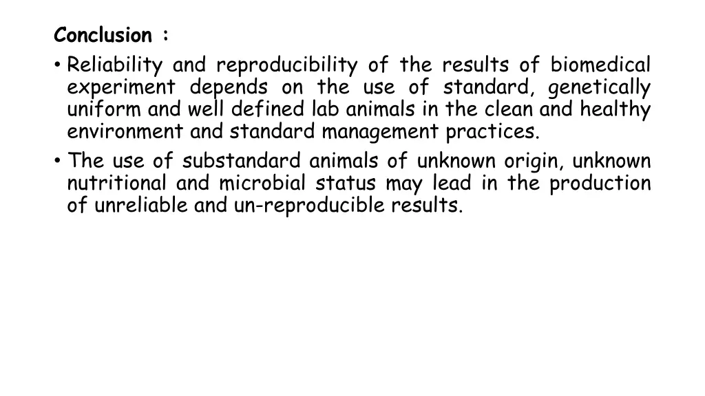 conclusion reliability and reproducibility