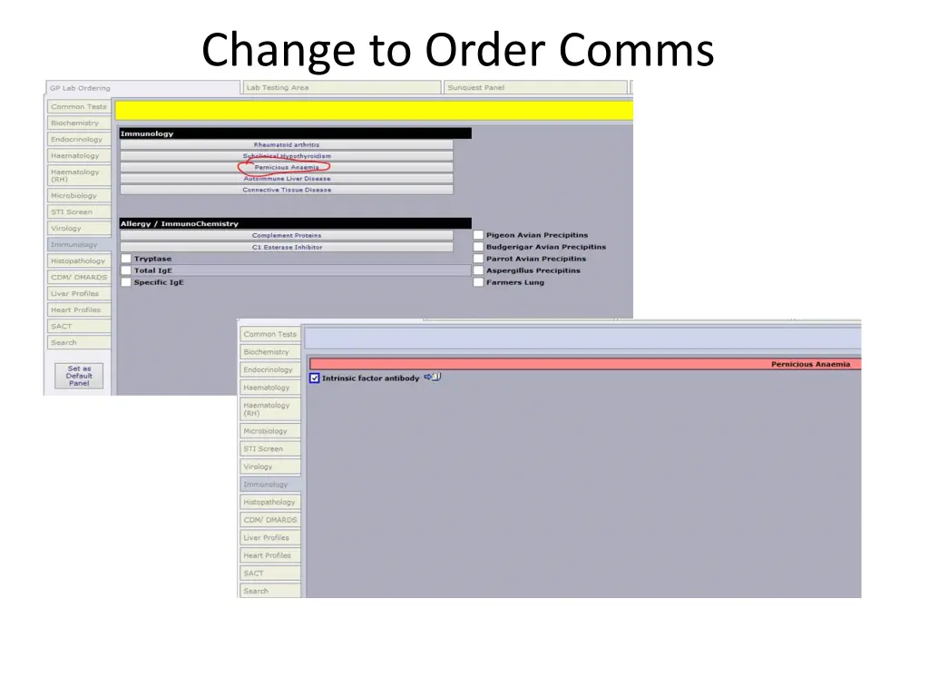 change to order comms