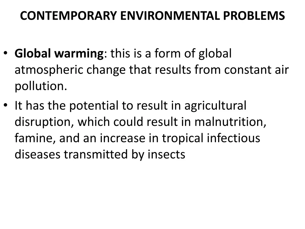 contemporary environmental problems