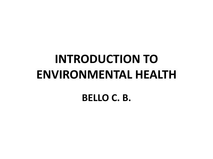 introduction to environmental health