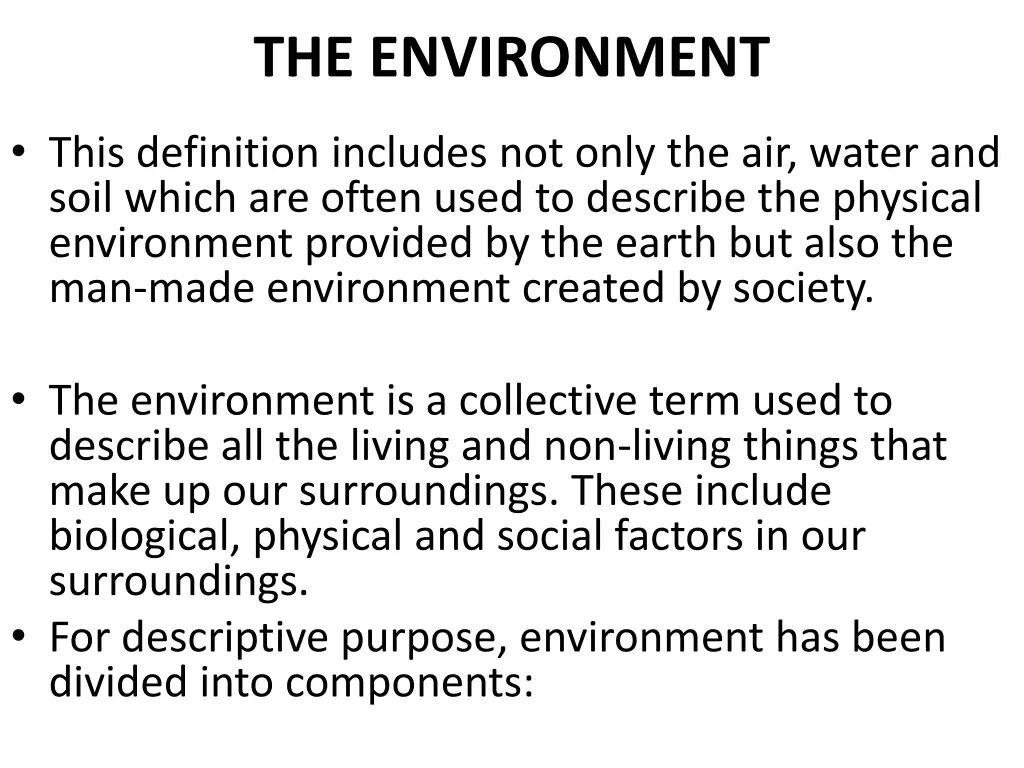 the environment