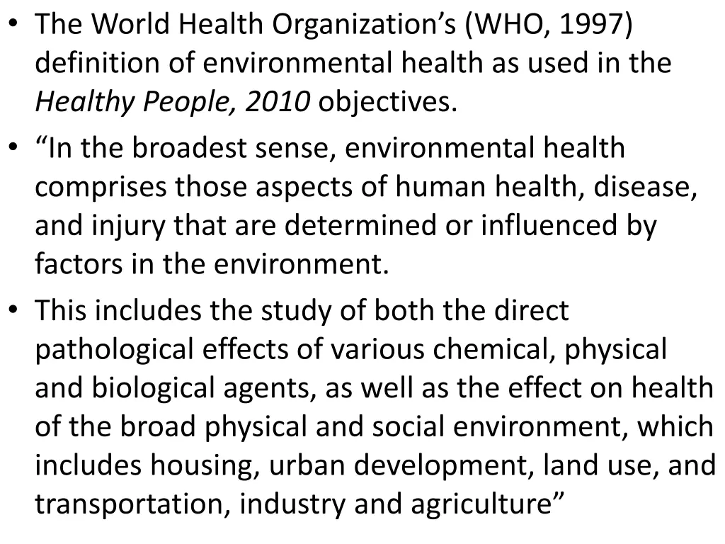 the world health organization s who 1997