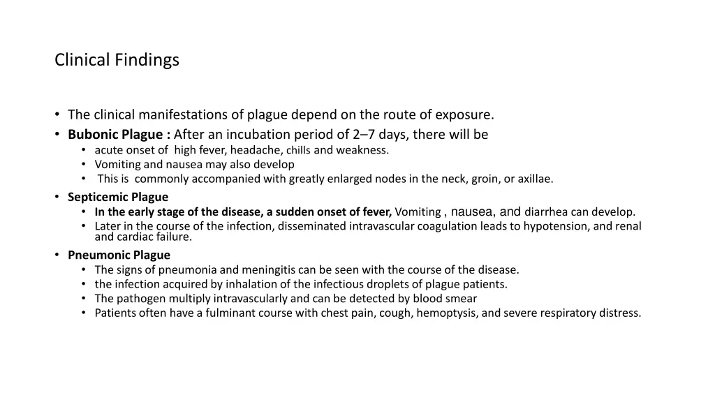 clinical findings