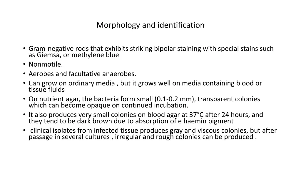 morphology and identification