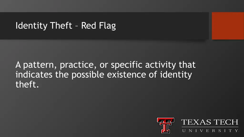 identity theft red flag