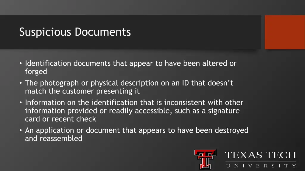 suspicious documents