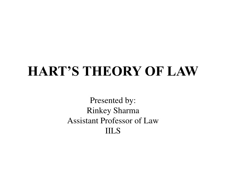 hart s theory of law