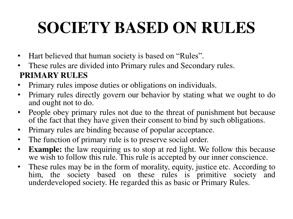 society based on rules