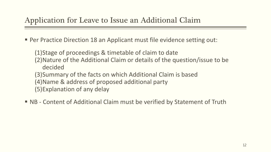 application for leave to issue an additional claim