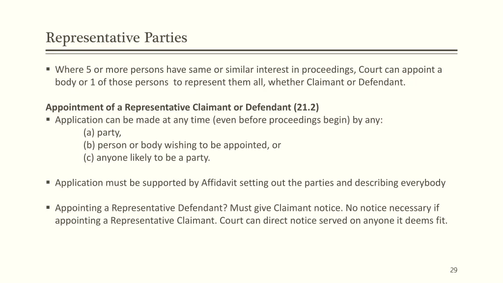 representative parties