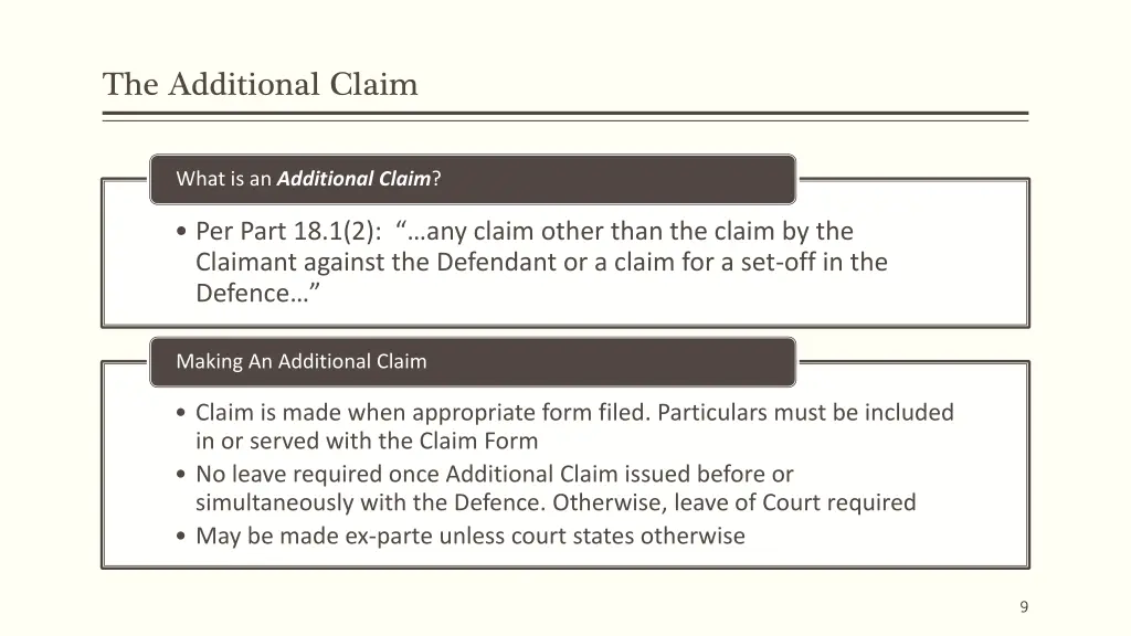 the additional claim