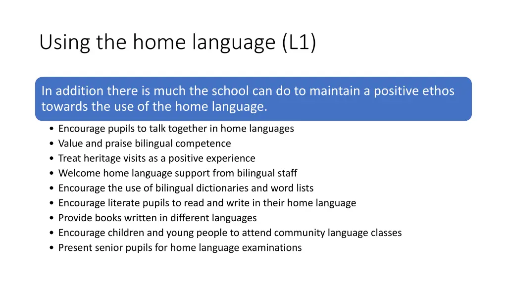 using the home language l1 1