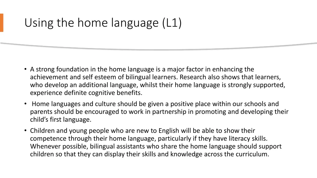 using the home language l1