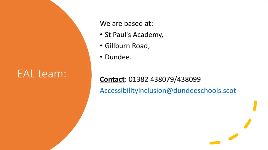 we are based at st paul s academy gillburn road