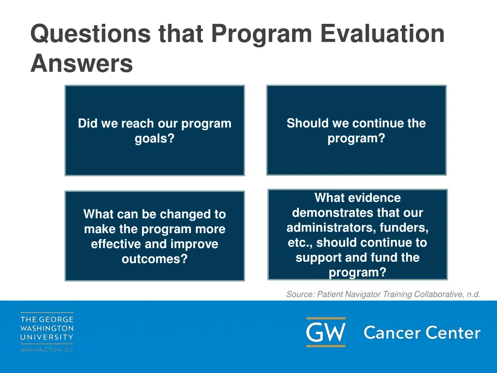 questions that program evaluation answers