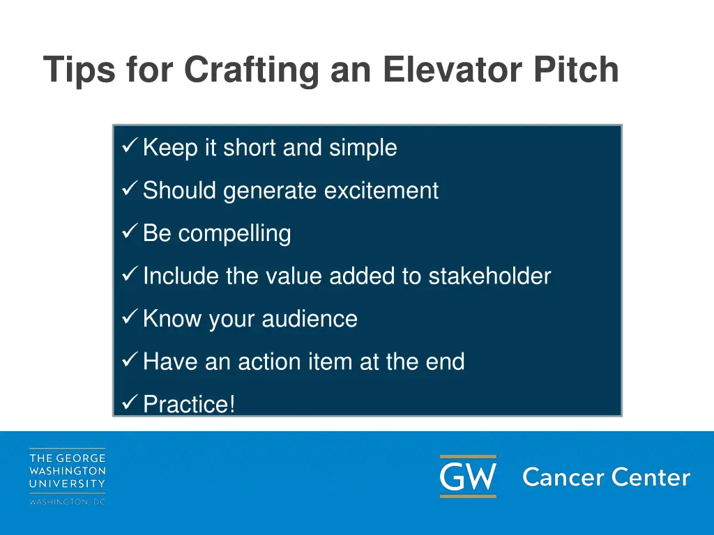 tips for crafting an elevator pitch