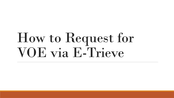 how to request for voe via e trieve