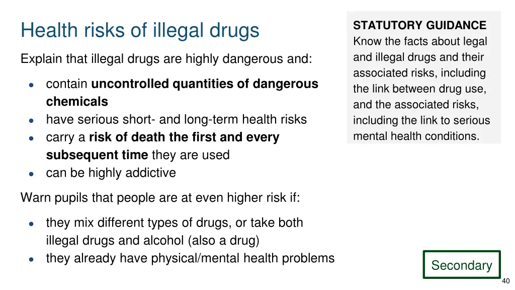 health risks of illegal drugs