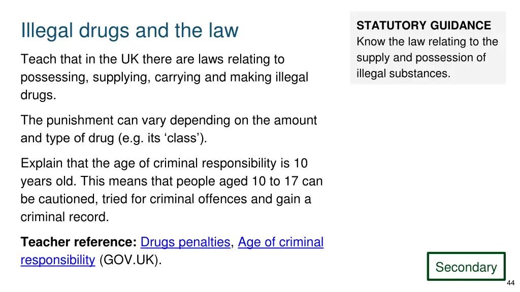 illegal drugs and the law