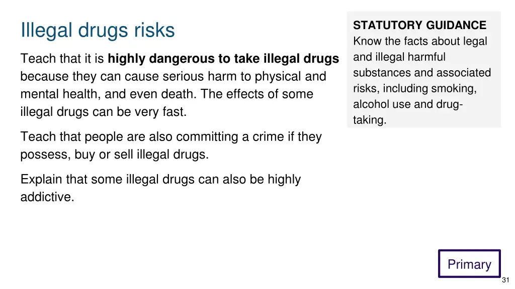 illegal drugs risks