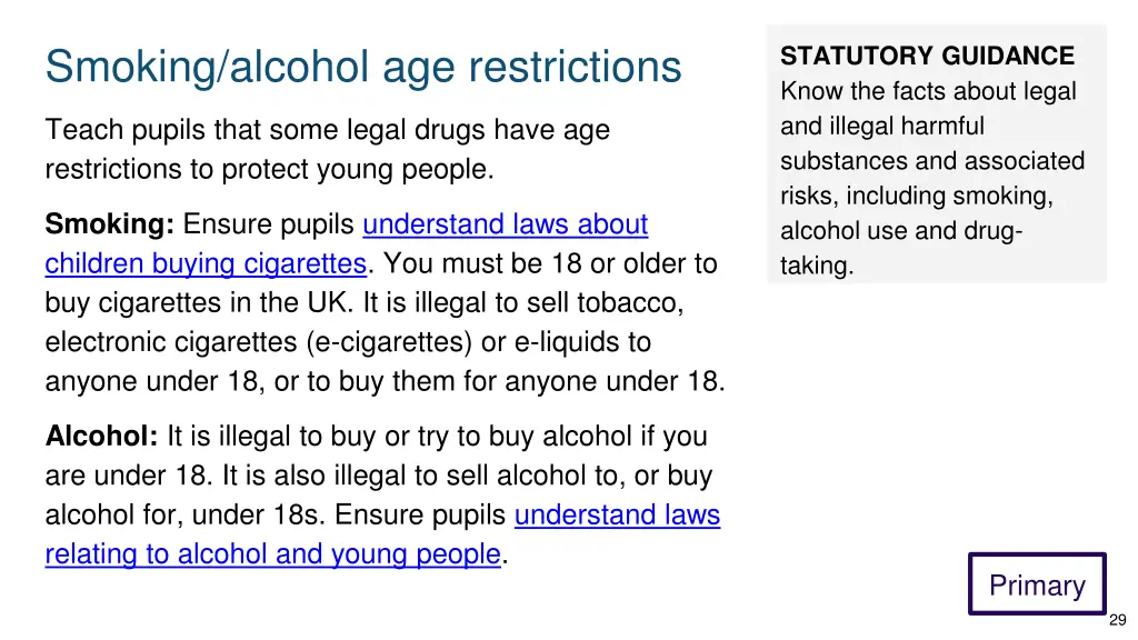 smoking alcohol age restrictions